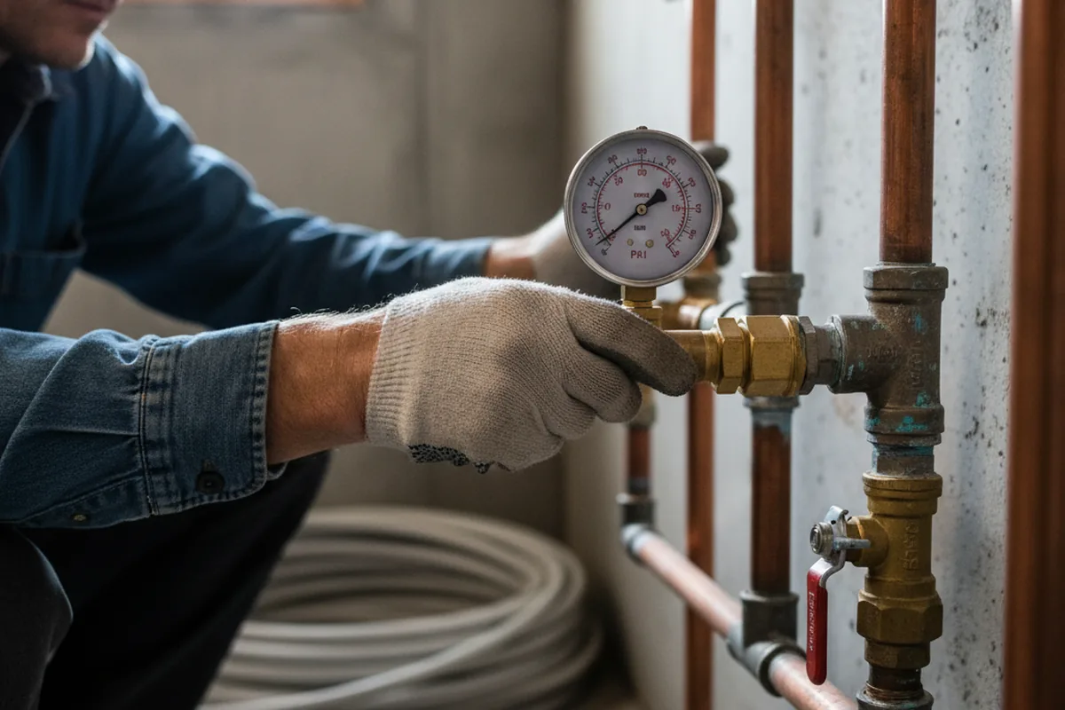 Pressure testing a repaired line during Water Line Repair in Cheyenne Wells